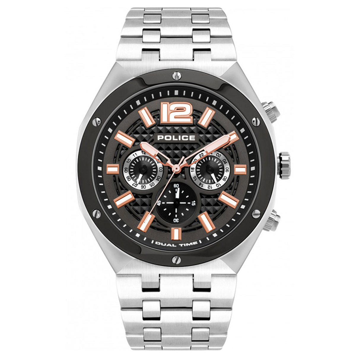 MONTRE POLICE HOMME M.FONCTION ACIER